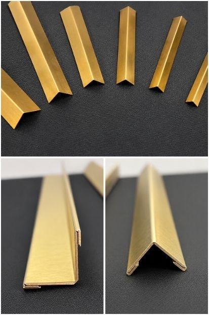 Custom seamless edge brass L profile