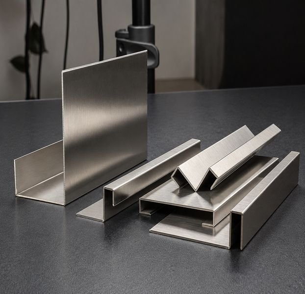 Tailor-made custom metal profile fabrication close-up